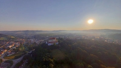 Pohled na Letovice z koše balonu Viktoria