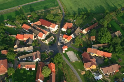 Pohled na Vysočinu z koše balonu Viktoria