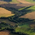 Let balonem Ladín Pohled na obec Ladín