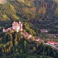 Let balonem Pernštejn Pohled na Hrad Pernštejn z balonu