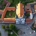 Let balonem Lomnice Pohled z koše balonu na náměstí v Lomnici